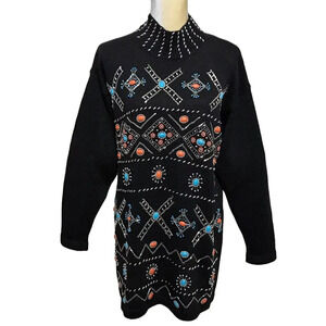 Victoria Jones Vintage Tunic Mock Neck Sweater Women S